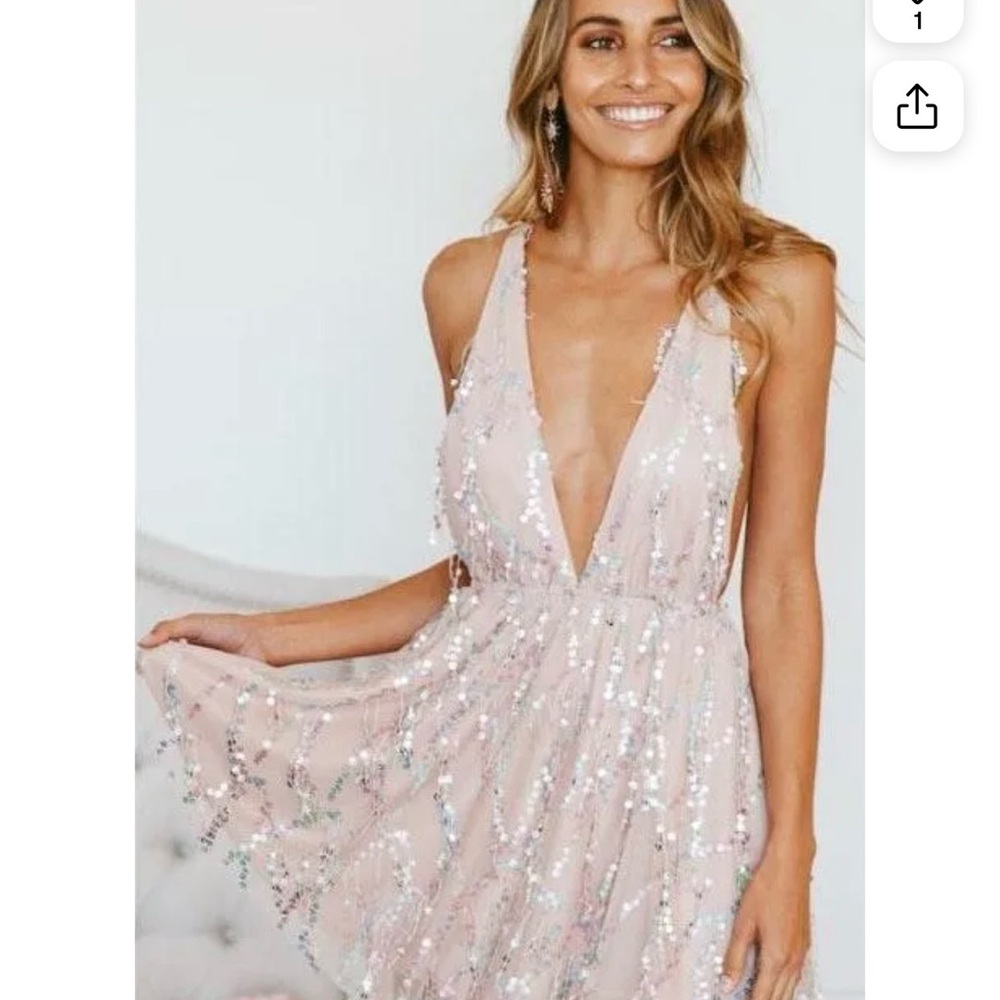 Elegant Pink Sequin Dress Hello Molly